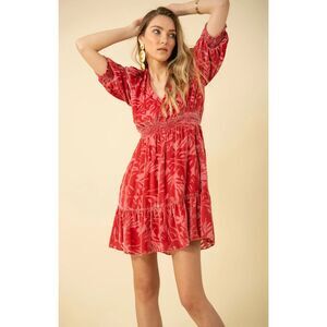 Hale Bob Willow Solid Velvet Burnout Dress in Rose size XS Orig. $432
